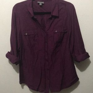 Dark Purple Quarter sleeve Roz & Ali XL Top
